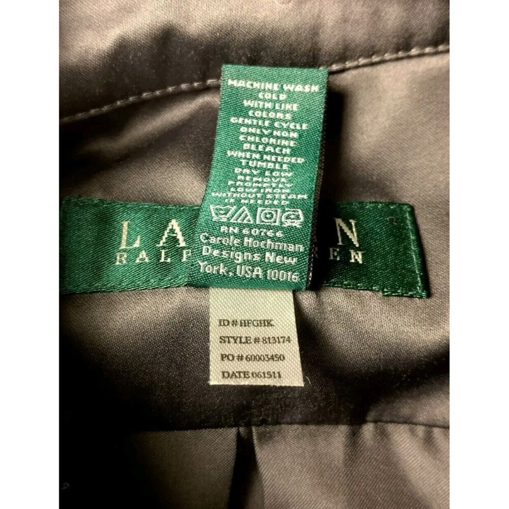 Lauren Ralph Lauren Nightgown Small Sleep Shirt Satin Polyester Gray Long Sleeve - Picture 4 of 12